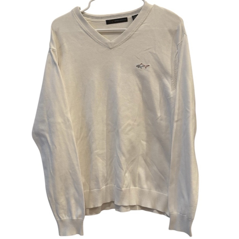 Greg Norman White Sweater, Medium